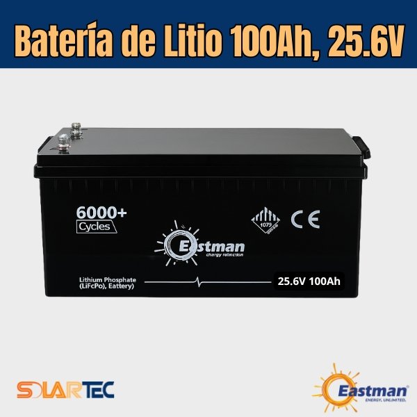 Batería de Litio 100Ah, 25.6V, Eastman