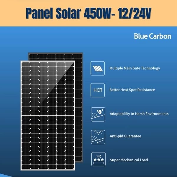Panel Solar 450W Blue Carbon